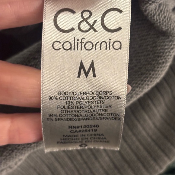 C&C California Gray Cotton Blend Half-Zip Pullover - Picture 8 of 10